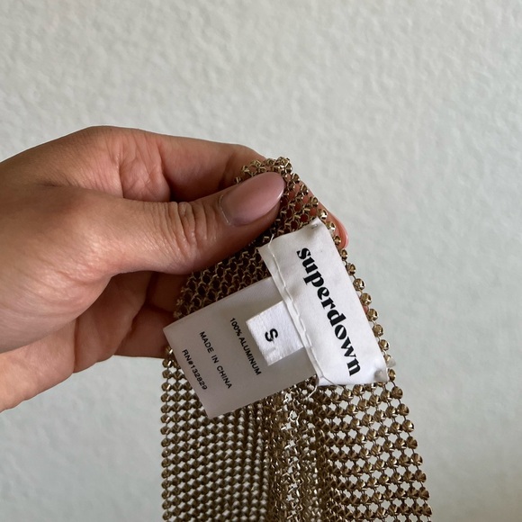 SUPERDOWN Mackenzie Crop Top in Gold - Picture 6 of 7